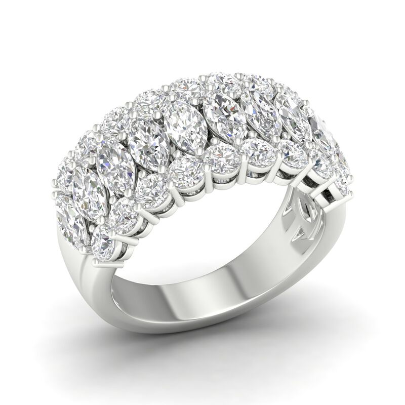 Lab Grown Diamond 3ctw. Marquise & 14k White Gold Anniversary Ring image number null